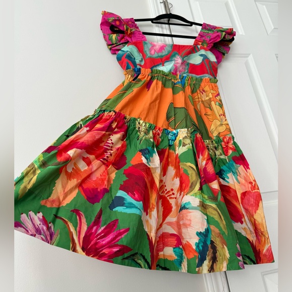Farm Rio Foliage Mix Cotton Mini Dress, Size XS - Picture 7 of 16
